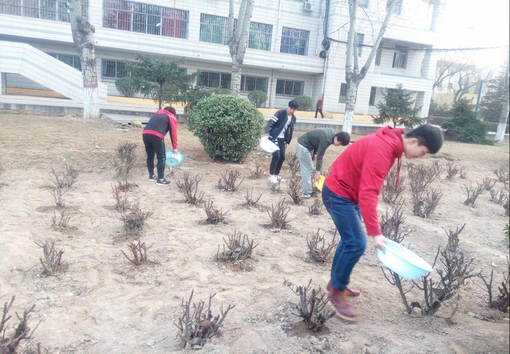 美化校园环境—为花园浇水