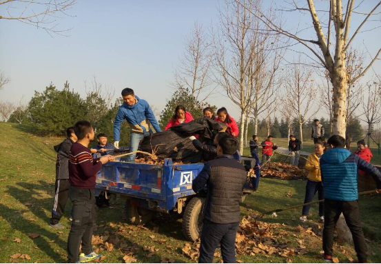 第一团总支—涝洰河公园清理垃圾